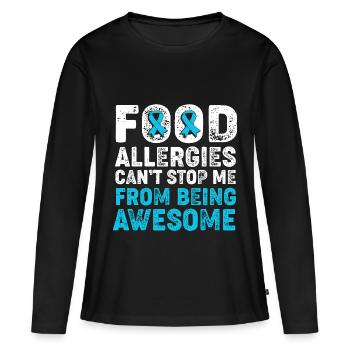 Allergy Food - Women's Premium Organic Long Sleeve Shirt - black - Front - Julia (174cm)
