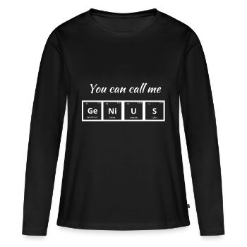 Genius - Frauen Premium Bio Langarmshirt - Schwarz - Vorne - Julia (174cm)