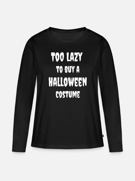 Halloween Lazy - Frauen Premium Bio Langarmshirt - Schwarz