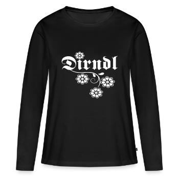 Dirndl - Frauen Premium Bio Langarmshirt - Schwarz - Vorne - Julia (174cm)