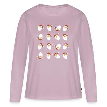 Santas Xmas - Ekologisk långärmad premium-T-shirt dam - gammalrosa - Fram - Julia (174cm)