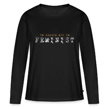Nous devrions tous être féministes - T-shirt manches longues Premium bio Femme - noir - Devant - Julia (174cm)