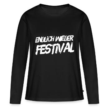 Festival - Frauen Premium Bio Langarmshirt - Schwarz - Vorne - Julia (174cm)