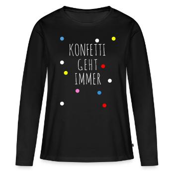 CHEMISE CONFETTI - T-shirt manches longues Premium bio Femme - noir - Devant - Julia (174cm)