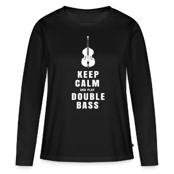 Double Bass Double Bass Shirt Shirt Cadeau - T-shirt manches longues Premium bio Femme - noir - Devant - Julia (174cm)