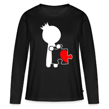 T-shirt de partenariat relation partenaire - T-shirt manches longues Premium bio Femme - noir - Devant - Julia (174cm)