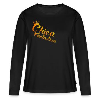 Chica Fantastica dos-santos-fashion - Frauen Premium Bio Langarmshirt - Schwarz - Vorne - Julia (174cm)