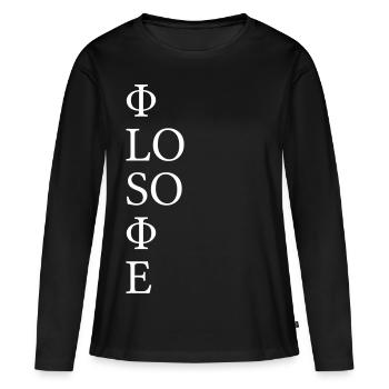 Philosophie - T-shirt manches longues Premium bio Femme - noir - Devant - Julia (174cm)
