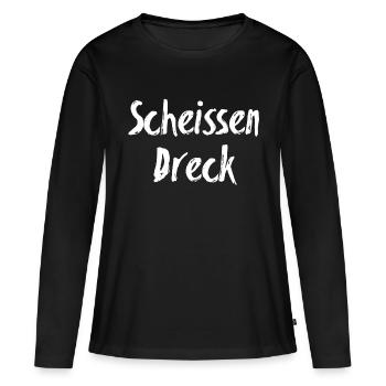 Saleté de merde - T-shirt manches longues Premium bio Femme - noir - Devant - Julia (174cm)