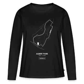 ALBERT PARK, AUSTRALIE - T-shirt manches longues Premium bio Femme - noir - Devant - Julia (174cm)
