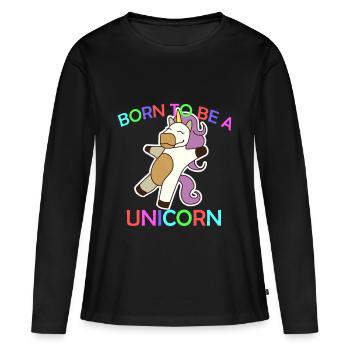 Licorne Licorne - T-shirt manches longues Premium bio Femme - noir - Devant - Julia (174cm)