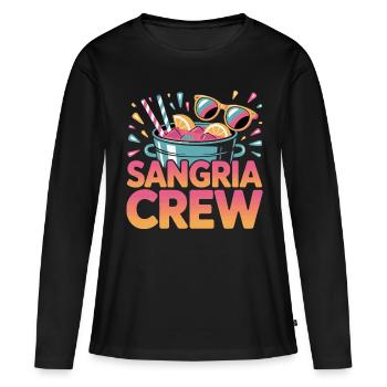Espagne Sangria Crew Mallorca Party Malle 2025 - T-shirt manches longues Premium bio Femme - noir - Devant - Julia (174cm)
