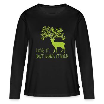 Deer Wilderness - Women's Premium Organic Long Sleeve Shirt - black - Front - Julia (174cm)