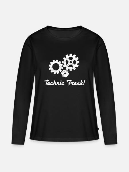 Techniker - Frauen Premium Bio Langarmshirt - Schwarz