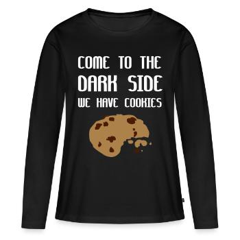 Come To The Dark Side We Have Cookies - T-shirt manches longues Premium bio Femme - noir - Devant - Julia (174cm)