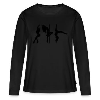 Poledance Pole Dancing Tanz Stange Tanzen - Frauen Premium Bio Langarmshirt - Schwarz - Vorne - Julia (174cm)