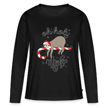 Oh nuit sacrée paresse de Noël - T-shirt manches longues Premium bio Femme - noir - Devant - Julia (174cm)