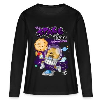 Space cake - T-shirt manches longues Premium bio Femme - noir - Devant - Julia (174cm)