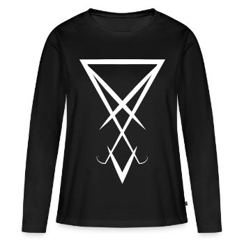 Symbole Lucifer - T-shirt manches longues Premium bio Femme - noir - Devant - Julia (174cm)