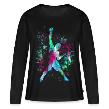 Escalade / Escalade / Escalade / Alpinisme - T-shirt manches longues Premium bio Femme - noir - Devant - Julia (174cm)