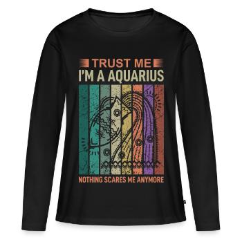 Sternzeichen Wassermann - Frauen Premium Bio Langarmshirt - Schwarz - Vorne - Julia (174cm)