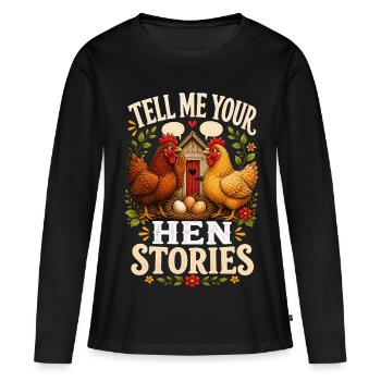 RACONTE-MOI TES HISTOIRES DE JEUNE FILLE - T-shirt manches longues Premium bio Femme - noir - Devant - Julia (174cm)