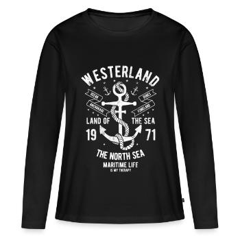 Westerland SYLT DE LA MER DU Nord thérapie Cadeaux - T-shirt manches longues Premium bio Femme - noir - Devant - Julia (174cm)