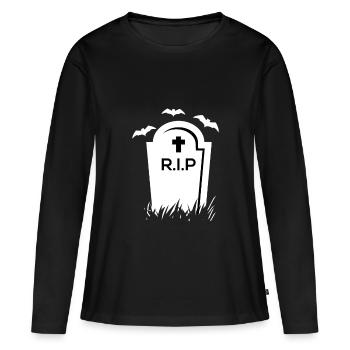 HALLOWEEN Friedhof Grab R.I.P - Frauen Premium Bio Langarmshirt - Schwarz - Vorne - Julia (174cm)