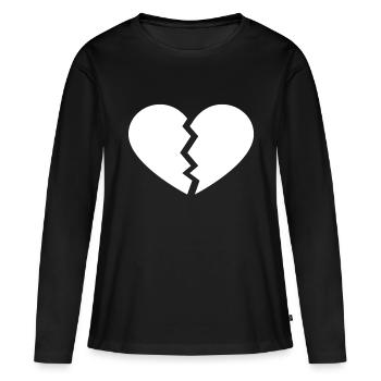 Cœur brisé - T-shirt manches longues Premium bio Femme - noir - Devant - Julia (174cm)