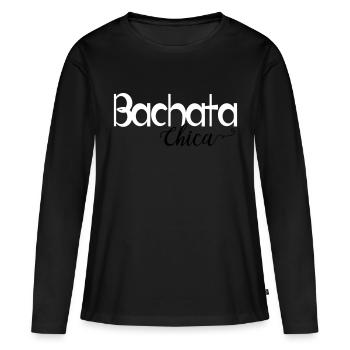 Bachata Chica - Chemise de danse - T-shirt manches longues Premium bio Femme - noir - Devant - Julia (174cm)