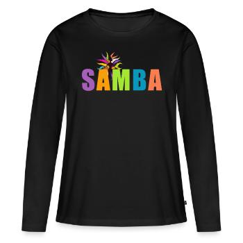 samba - T-shirt manches longues Premium bio Femme - noir - Devant - Julia (174cm)