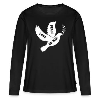 Paix pacifier la paix sucette cadeau - T-shirt manches longues Premium bio Femme - noir - Devant - Julia (174cm)