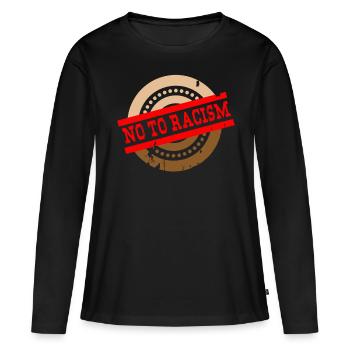 Non au racisme - Non au racisme - T-shirt manches longues Premium bio Femme - noir - Devant - Julia (174cm)