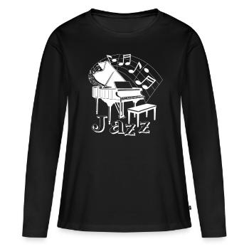 jazz - T-shirt manches longues Premium bio Femme - noir - Devant - Julia (174cm)