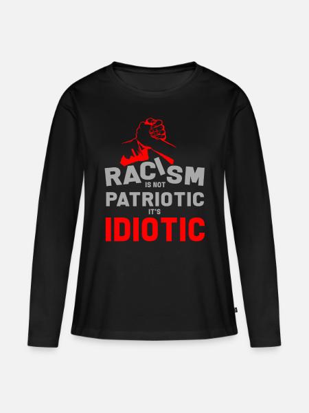 Antirassismus Anti Gegen Rassismus Nazis Rechts - Frauen Premium Bio Langarmshirt - Schwarz