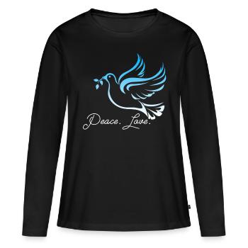 Paix pacifier la paix sucette cadeau - T-shirt manches longues Premium bio Femme - noir - Devant - Julia (174cm)