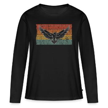 aigle - T-shirt manches longues Premium bio Femme - noir - Devant - Julia (174cm)