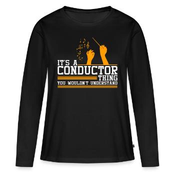 Chef d'orchestre Maestro Orchestra Choir Chef Gift - T-shirt manches longues Premium bio Femme - noir - Devant - Julia (174cm)