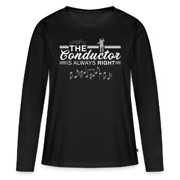 Chef d'orchestre Maestro Orchestra Choir Chef Gift - T-shirt manches longues Premium bio Femme - noir - Devant - Julia (174cm)