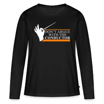 Chef d'orchestre Maestro Orchestra Choir Chef Gift - T-shirt manches longues Premium bio Femme - noir - Devant - Julia (174cm)