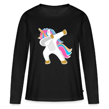Licorne Dab - T-shirt manches longues Premium bio Femme - noir - Devant - Julia (174cm)