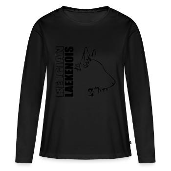 PROFIL BELGE LAEKENOIS Wilsigns - T-shirt manches longues Premium bio Femme - noir - Devant - Julia (174cm)