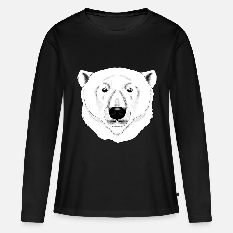 Eisbär - Frauen Premium Bio Langarmshirt - Schwarz