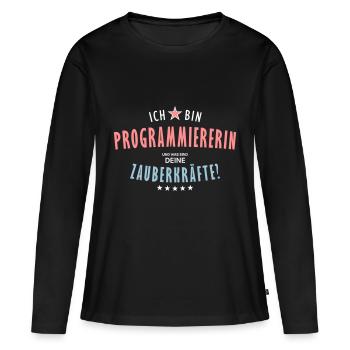 Programmiererin Beruf - Geschenk - Frauen Premium Bio Langarmshirt - Schwarz - Vorne - Julia (174cm)