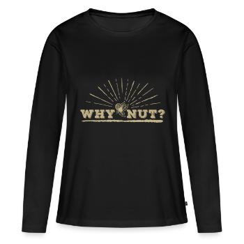 Herbst Eichel Lustig - Frauen Premium Bio Langarmshirt - Schwarz - Vorne - Julia (174cm)
