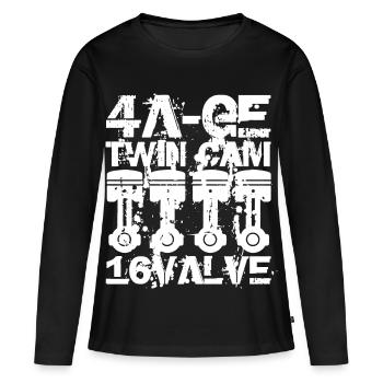 Moteur 4A GE Twin Cam 16 Valve. Le moteur légendaire - T-shirt manches longues Premium bio Femme - noir - Devant - Julia (174cm)