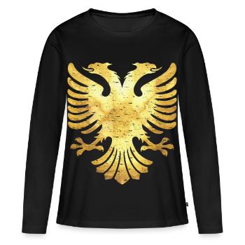 Double headed eagle Albania Kosovo Shqiptare - Women's Premium Organic Long Sleeve Shirt - black - Front - Julia (174cm)
