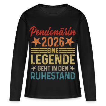 Pensioner 2026 Legend Retires - Women's Premium Organic Long Sleeve Shirt - black - Front - Julia (174cm)