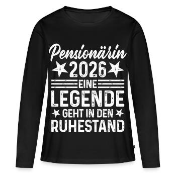 Pensioner 2026 Legend Retires - Women's Premium Organic Long Sleeve Shirt - black - Front - Julia (174cm)