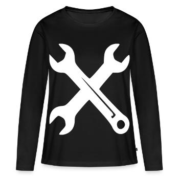 Clés croisées - T-shirt manches longues Premium bio Femme - noir - Devant - Julia (174cm)